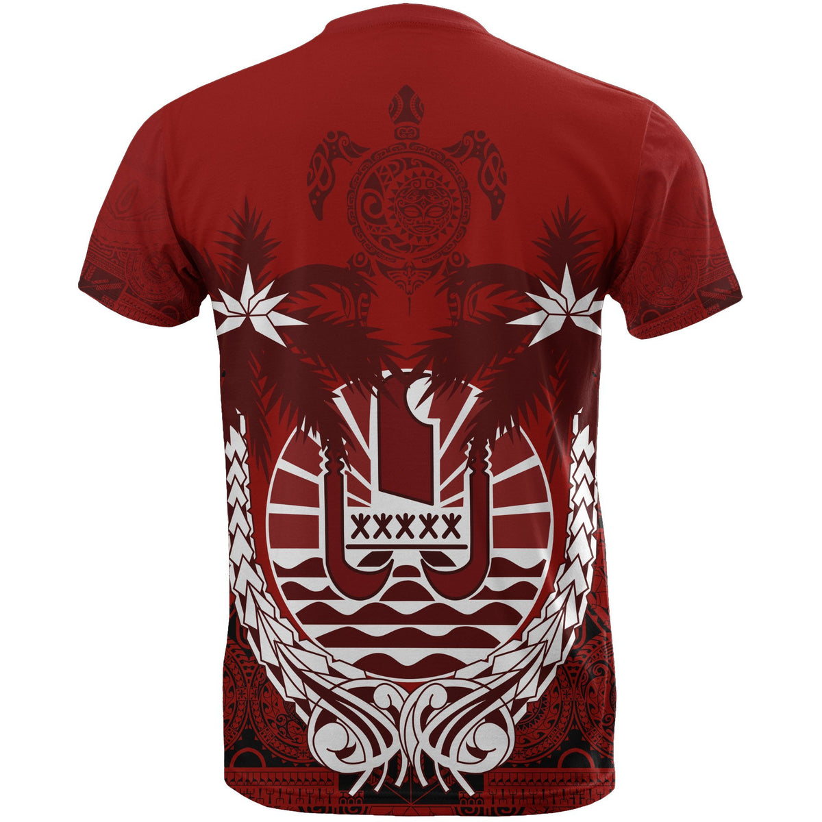 Tahiti Polynesian T Shirt Tahiti Flag Coconut Tree A02 - Polynesian Pride