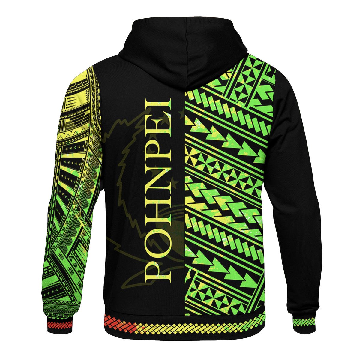 Pohnpei Hoodie Micronesian Portion Reggae Version - Polynesian Pride