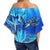 Hawaii Blue Turtle Paradise Off Shoulder Waist Wrap Top - Breath Ocean - AH - Polynesian Pride