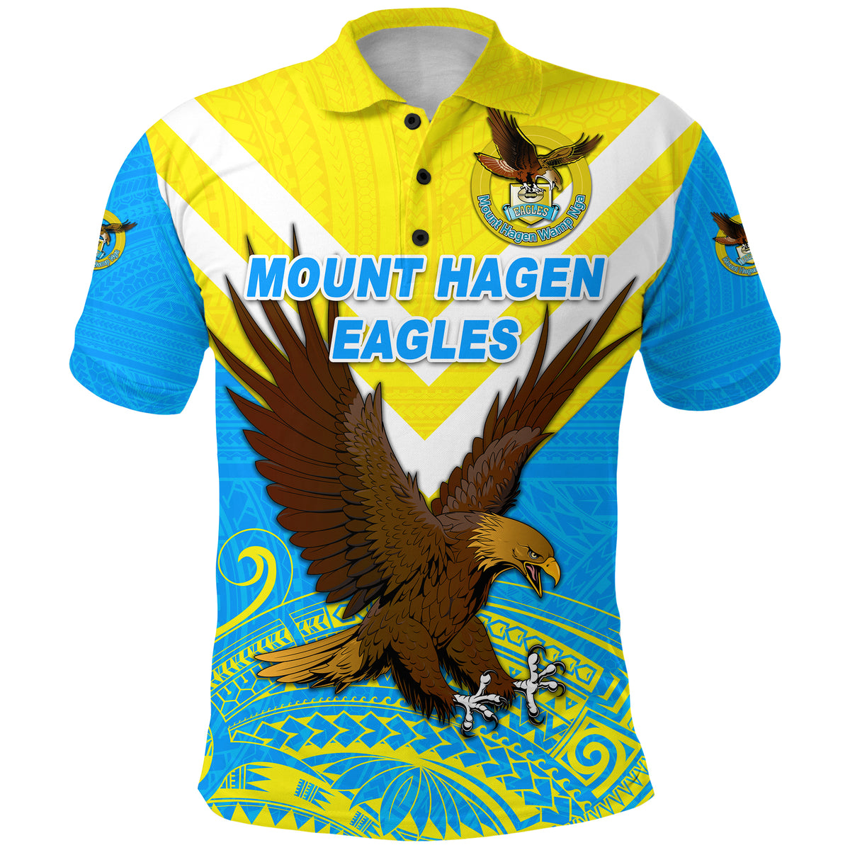Custom Papua New Guinea Mount Hagen Eagles Polo Shirt Wamp Nga Rugby Blue LT8 - Polynesian Pride