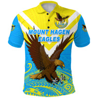 Papua New Guinea Mount Hagen Eagles Polo Shirt Wamp Nga Rugby Blue LT8 - Polynesian Pride