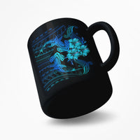 (Personalized) Hawaii Couple Shark Hibiscus Polynesian Mug - Blue - Mina Style - AH - Polynesian Pride