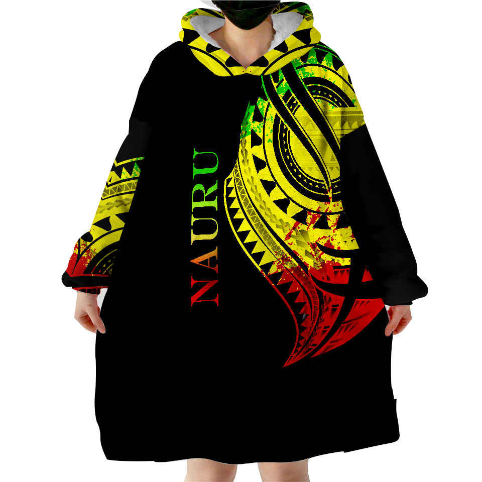 Nauru CNMI Tatau Reggae Patterns Wearable Blanket Hoodie LT9 - Polynesian Pride