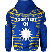 Custom Nauru Polynesian Flag Zip Hoodie Creative Style Blue, Custom Text and Number LT8 - Polynesian Pride