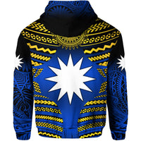 Custom Nauru Polynesian Flag Zip Hoodie Creative Style Gradient Blue LT8 - Polynesian Pride