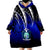 Nauru Tropical Leaf Gradient Blue Style Wearable Blanket Hoodie LT9 - Polynesian Pride