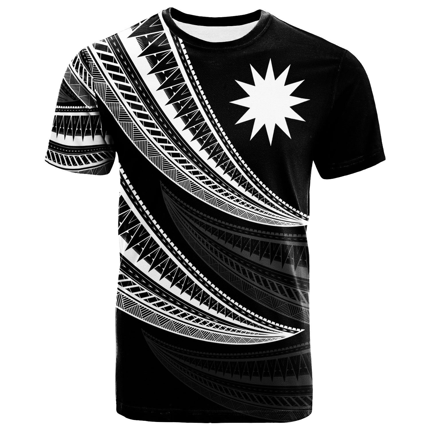 Nauru Custom T Shirt Wave Pattern Alternating White Color Unisex White - Polynesian Pride