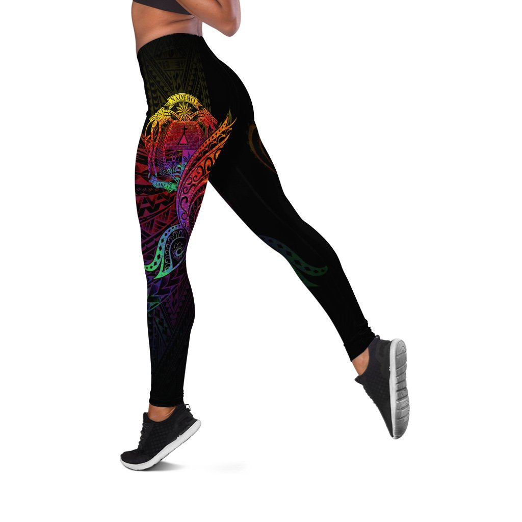 Nauru Leggings - Butterfly Polynesian Style Black - Polynesian Pride