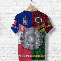 Vanuatu New Caledonia Flag Style T Shirt Together LT8 - Polynesian Pride