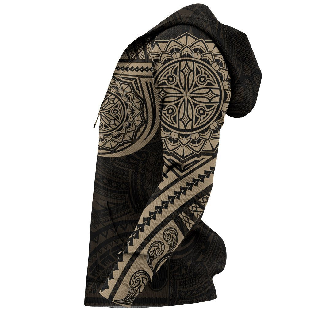 Hoodie Polynesian Golden Flowers Tattoo Style - Polynesian Pride
