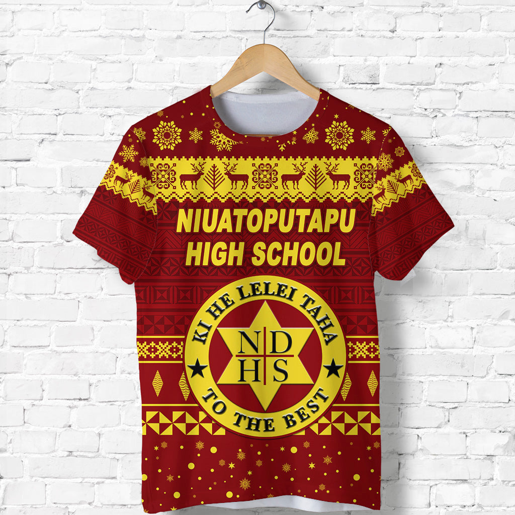 Custom Niuatoputapu High School Christmas T Shirt Simple Style LT8 - Polynesian Pride