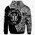 Niue Zip Hoodie Hook Tattoo Black Color - Polynesian Pride