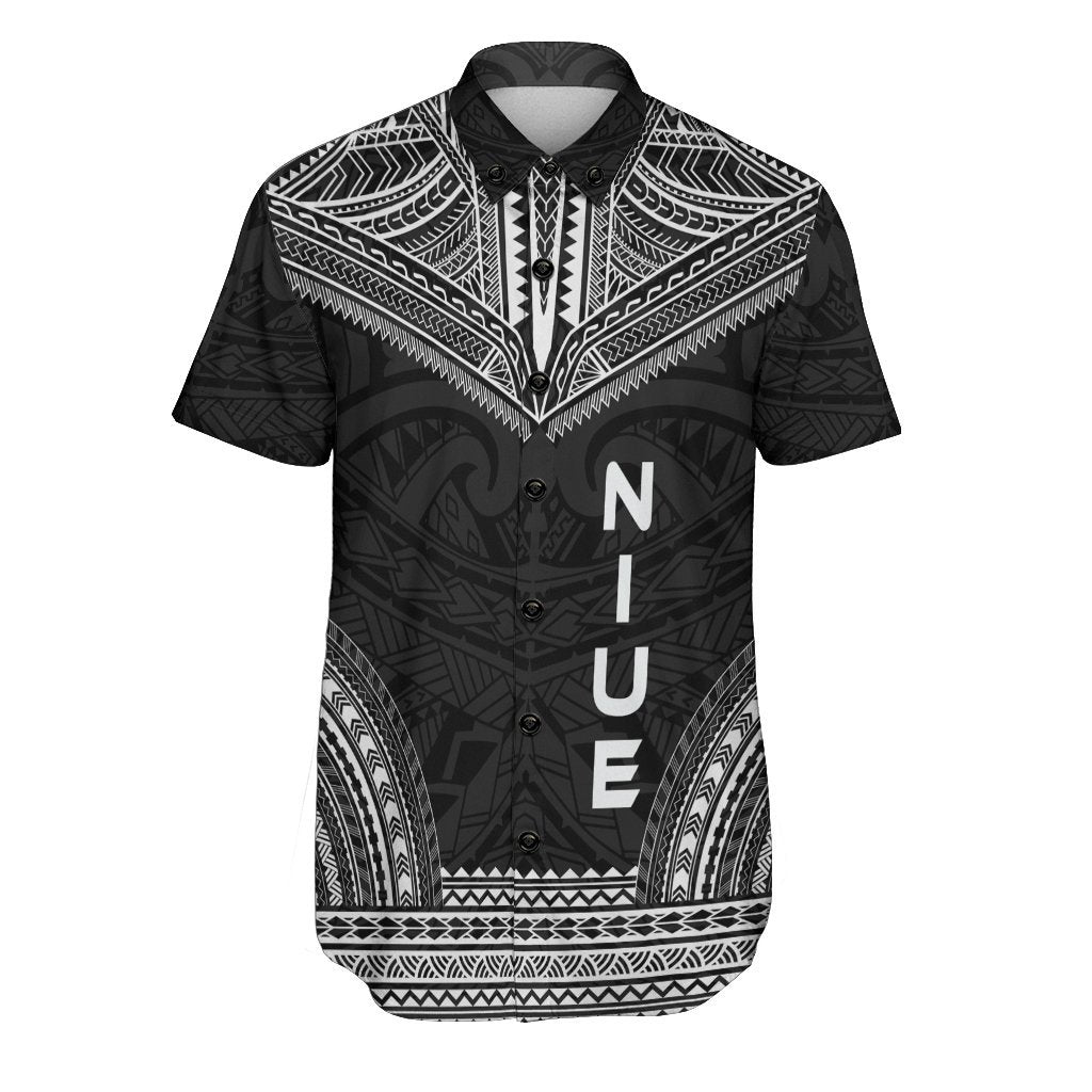Niue Polynesian Chief Shirt - Black Version Men Black - Polynesian Pride