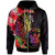 Niue Zip Hoodie Tropical Hippie Style Unisex Black - Polynesian Pride