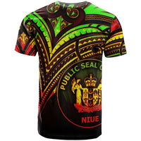 Niue T Shirt Reggae Color Cross Style - Polynesian Pride