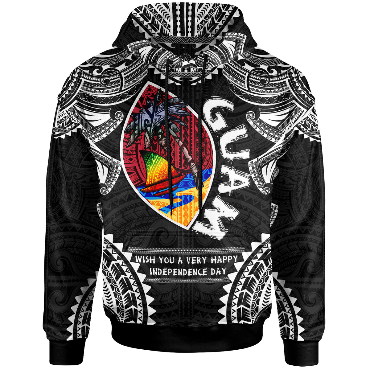 Guam Hoodie Custom Guam Independence Day Wish You A Very Happy Independence Day With Polynesian Patterns LT10 - Polynesian Pride