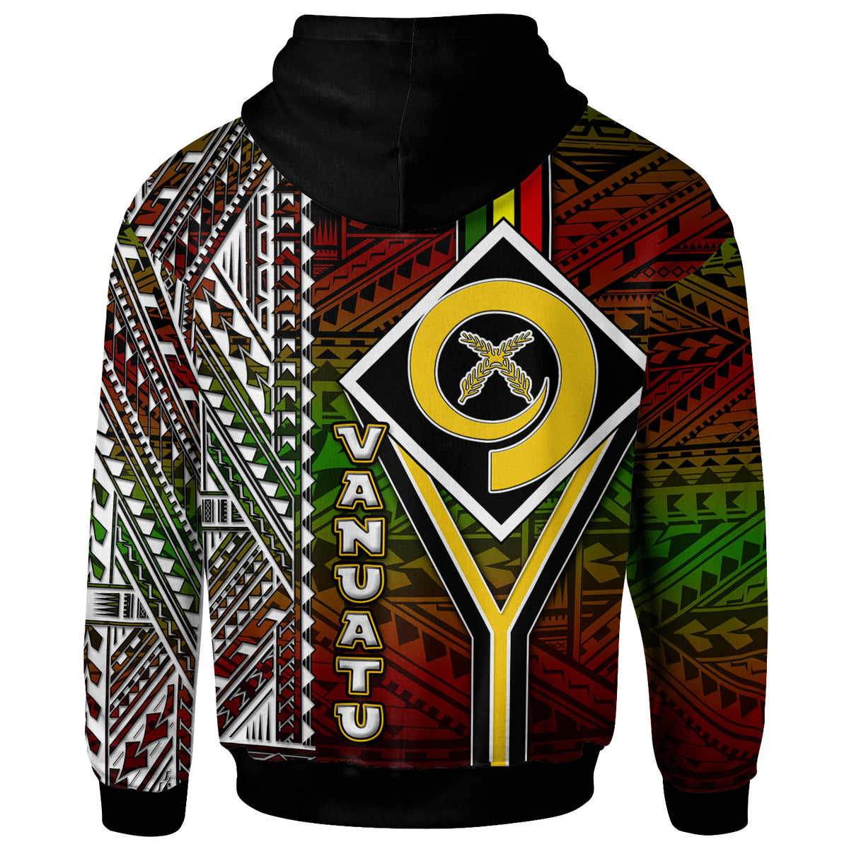 Vanuatu Hoodie Custom Vanuatu Independence Anniversary Flag Style Polynesian Patterns Hoodie LT10 - Polynesian Pride