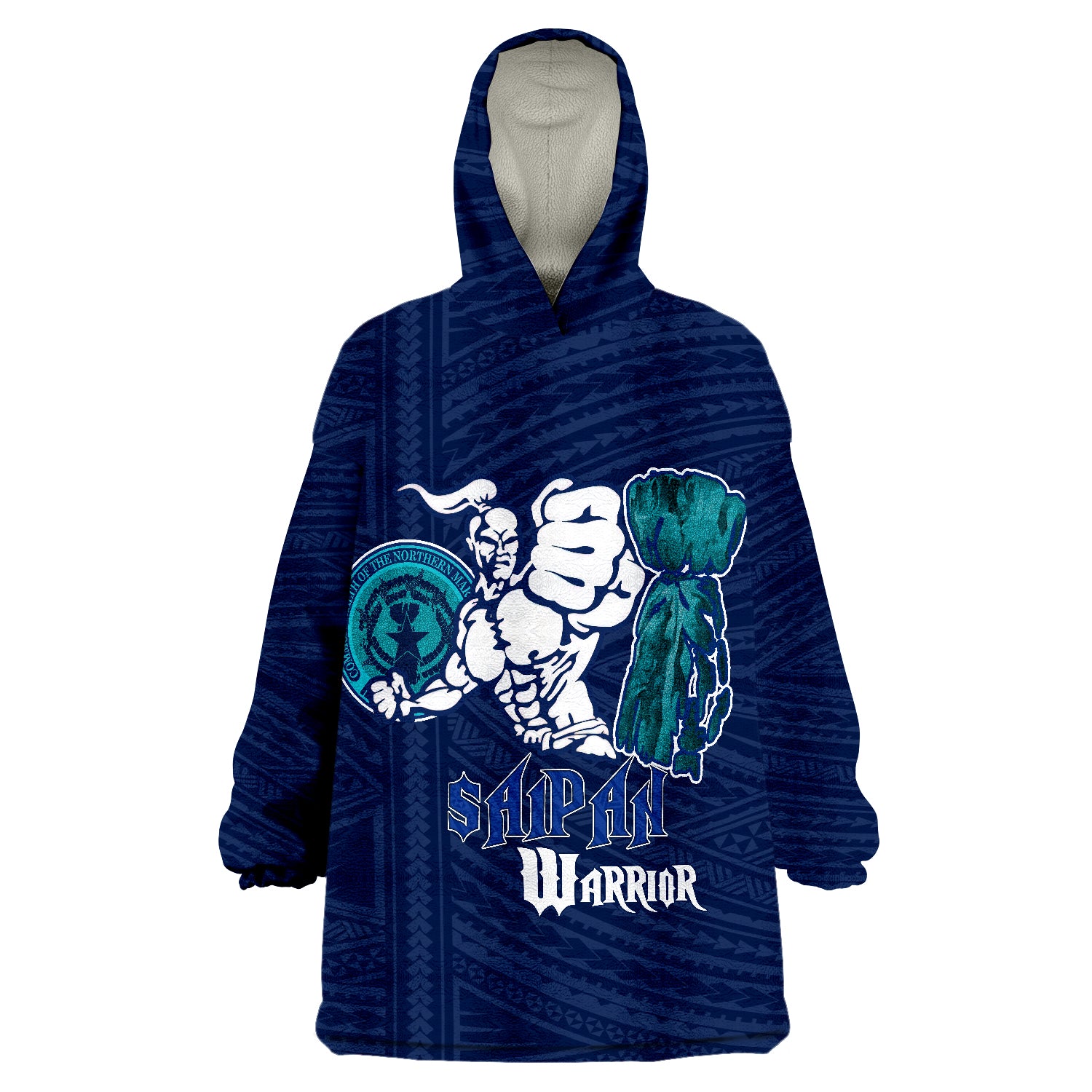 Northern Mariana Islands Saipan Warrior Wearable Blanket Hoodie LT9 Unisex One Size - Polynesian Pride