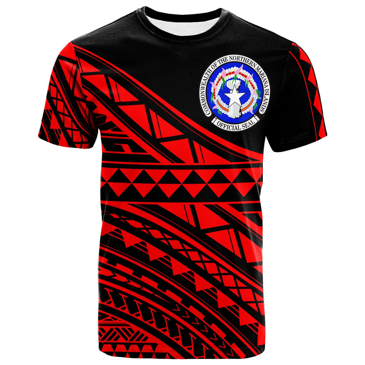 Northern Mariana Islands Custom T Shirt Special Polynesian Ornaments Red Color Unisex Red - Polynesian Pride