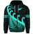 Custom New Zealand Rugby Maori Zip Hoodie Silver Fern Koru Vibes Turquoise LT8 - Polynesian Pride