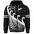 New Zealand Rugby Maori Zip Hoodie Silver Fern Koru Vibes Black LT8 - Polynesian Pride