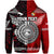 Custom New Zealand Tonga Zip Hoodie Maori and Polynesian Together Red, Custom Text and Number LT8 - Polynesian Pride