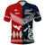 Custom New Zealand Tonga Polo Shirt Maori and Polynesian Together Blue, Custom Text and Number LT8 - Polynesian Pride