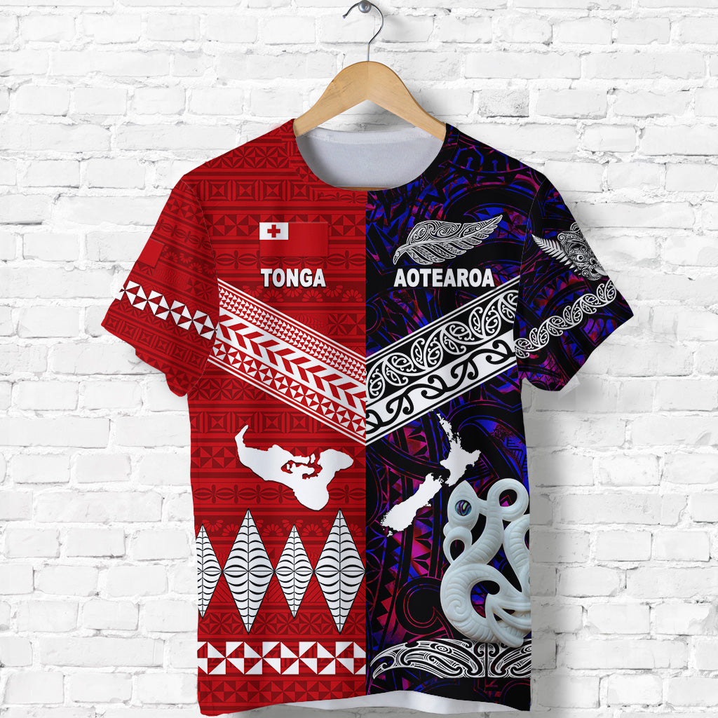 New Zealand Maori Aotearoa Tonga Polynesian Together T Shirt Purple LT8 - Polynesian Pride