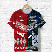 New Zealand Maori Aotearoa Tonga Polynesian Together T Shirt Blue LT8 - Polynesian Pride