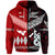 Custom New Zealand Tonga Zip Hoodie Maori and Polynesian Together Red, Custom Text and Number LT8 - Polynesian Pride