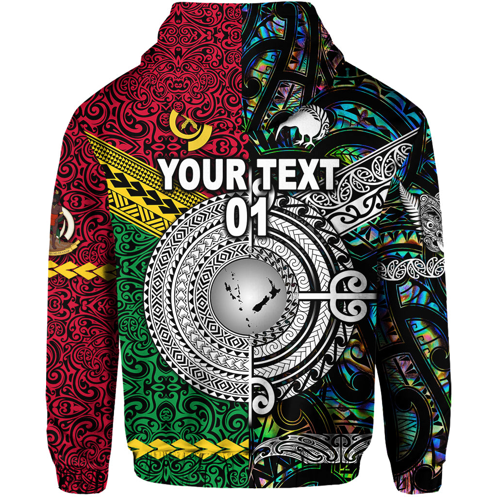 Custom Vanuatu New Zealand Hoodie Together Paua Shell, Custom Text and Number LT8 - Polynesian Pride