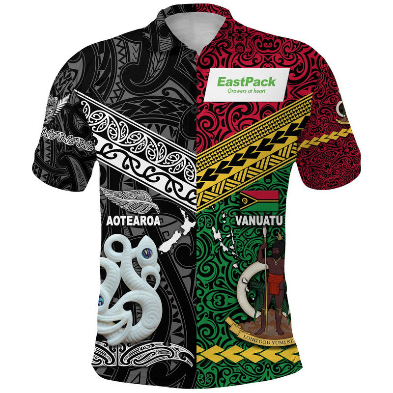 (EastPack) Vanuatu New Zealand Polo Shirt Together Original Style Black LT8 Black - Polynesian Pride