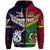 Custom Vanuatu New Zealand Zip Hoodie Together Purple LT8 - Polynesian Pride