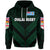 Custom Fiji Ovalau Rugby Zip Hoodie Dark Green Style, Custom Text and Number LT8 - Polynesian Pride