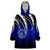 Palau Tropical Leaf Gradient Blue Style Wearable Blanket Hoodie LT9 Unisex One Size - Polynesian Pride