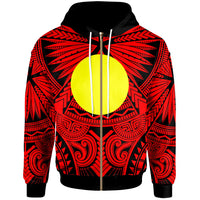 Palau Zip Hoodie Classic Vignette Style Unisex Red - Polynesian Pride