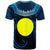 Palau Custom T Shirt Serrated Pattern Blue Color Unisex Black - Polynesian Pride