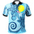 Palau Polo Shirt Tribal Plumeria Pattern Unisex Blue - Polynesian Pride