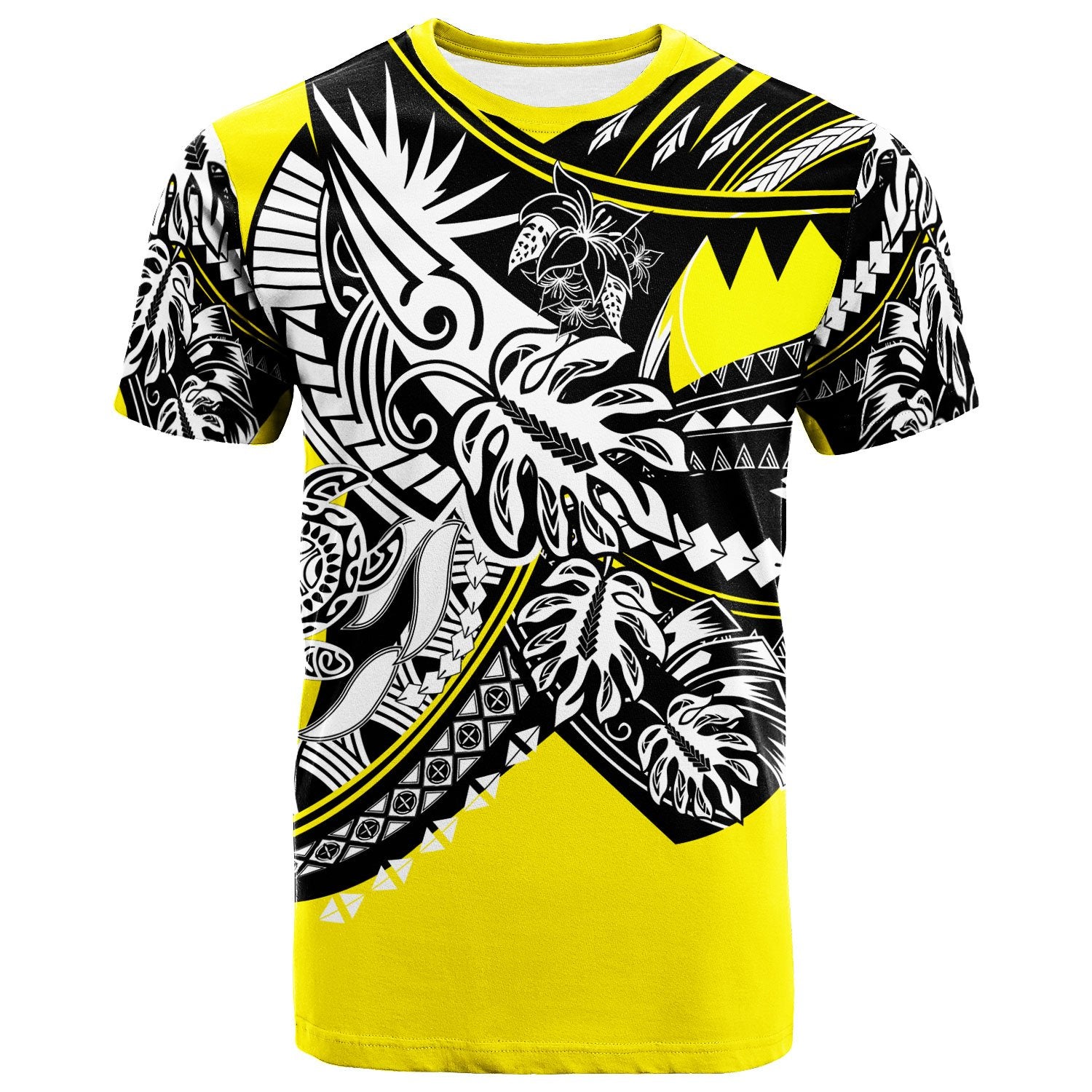 Palau T Shirt Tribal Jungle Yellow Pattern Unisex Yellow - Polynesian Pride