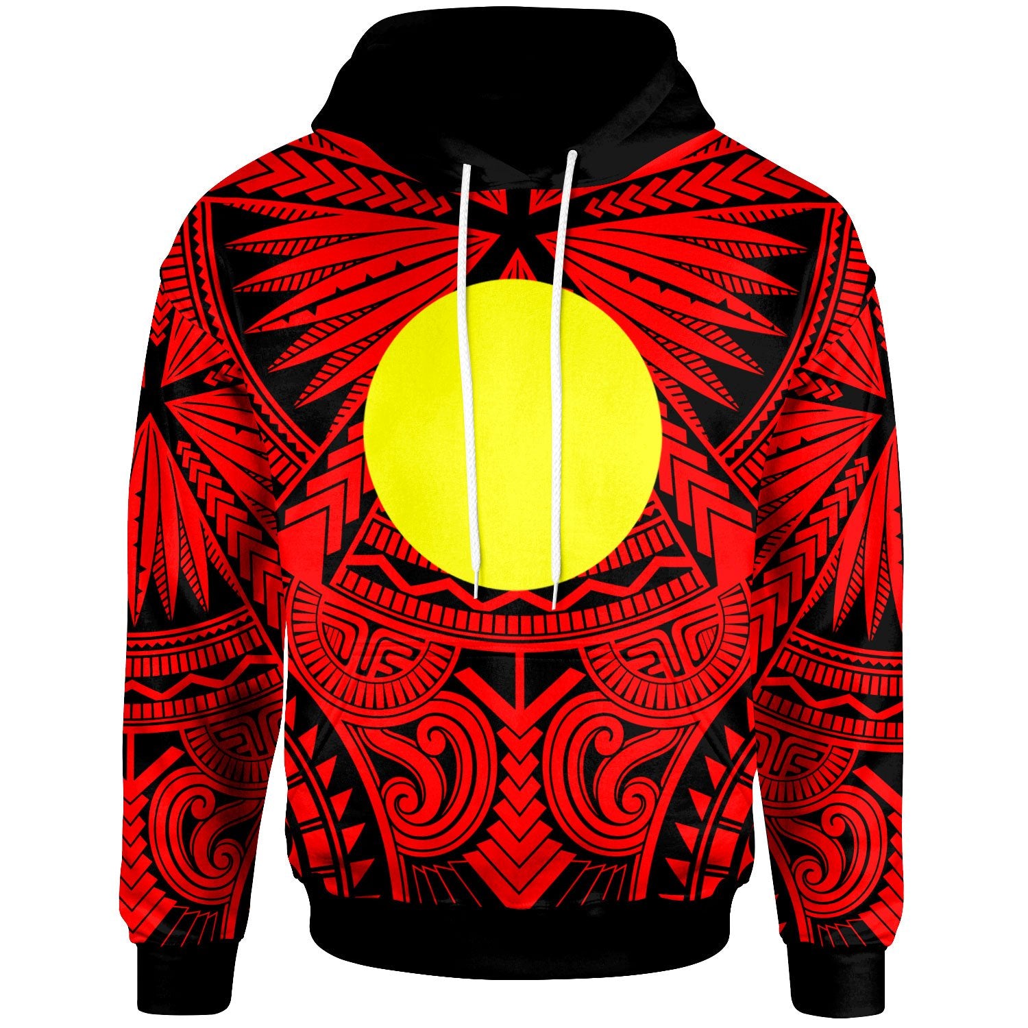 Palau Hoodie Classic Vignette Style Unisex Red - Polynesian Pride