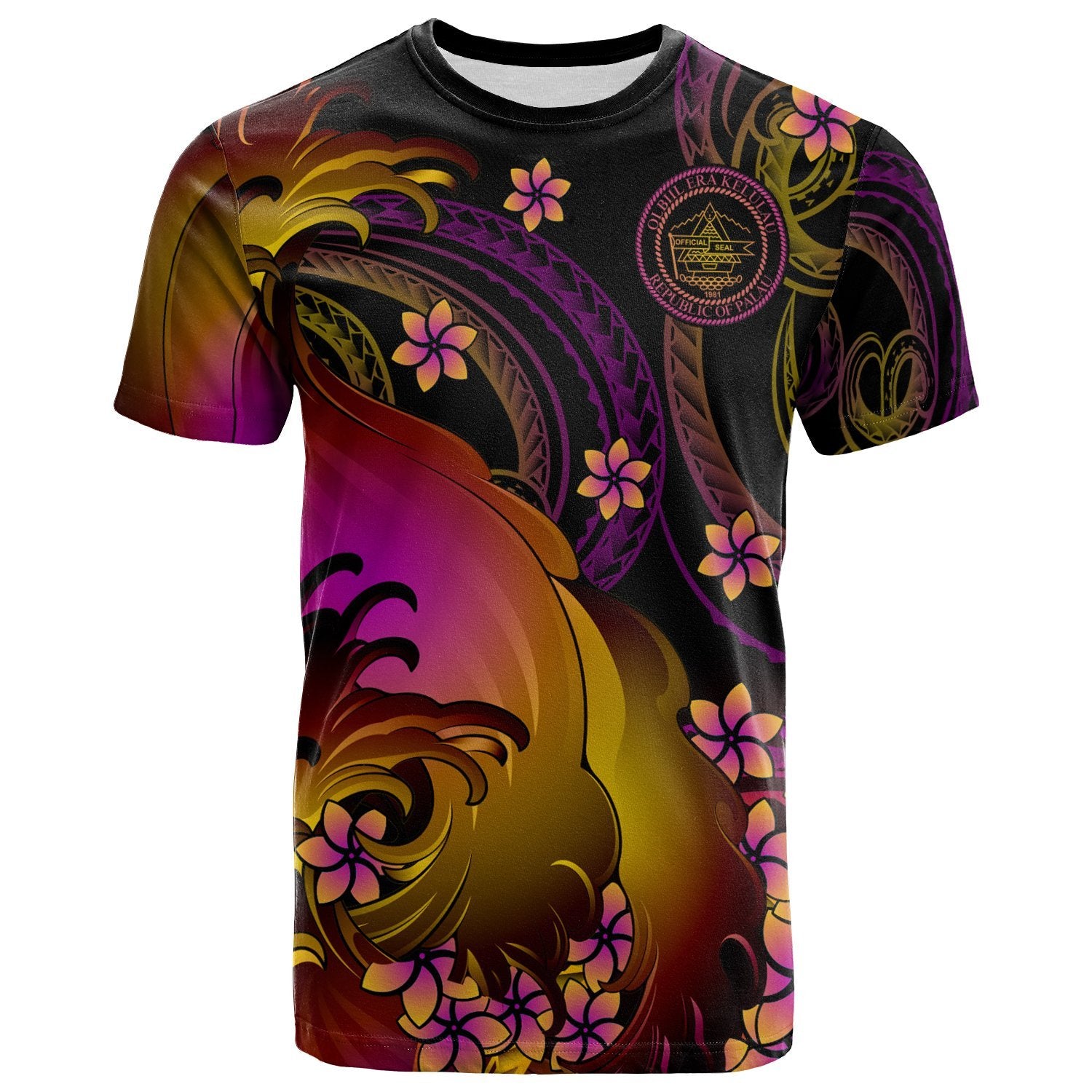 Palau T shirt Palau in wave Unisex Black - Polynesian Pride