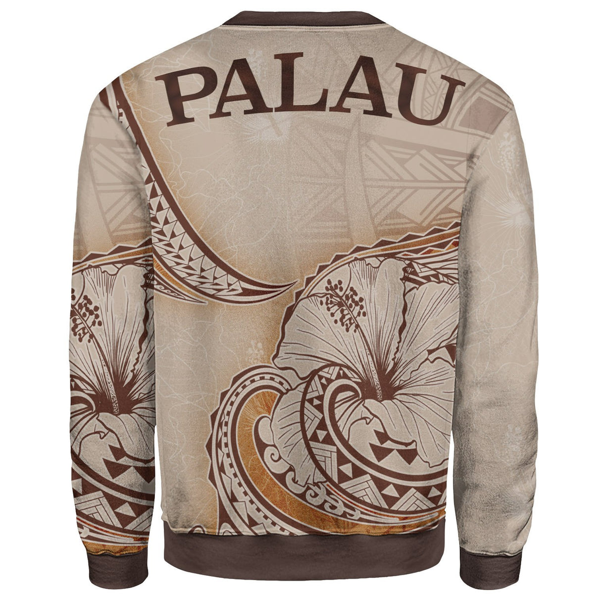 Palau Sweatshirt - Hibiscus Flowers Vintage Style - Polynesian Pride