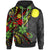 Palau Hoodie Tribal Flower With Special Turtles Unisex Black - Polynesian Pride