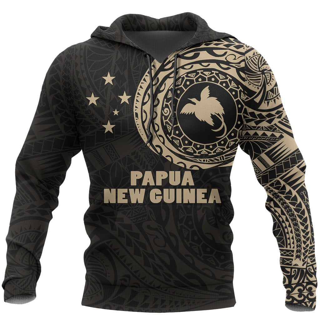 Papua New Guinea Hoodie Papua New Guinea Flag Tattoo Style New Unisex Gold - Polynesian Pride