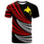 Papua New Guinea Custom T Shirt Wave Pattern Alternating Red Color Unisex Black - Polynesian Pride