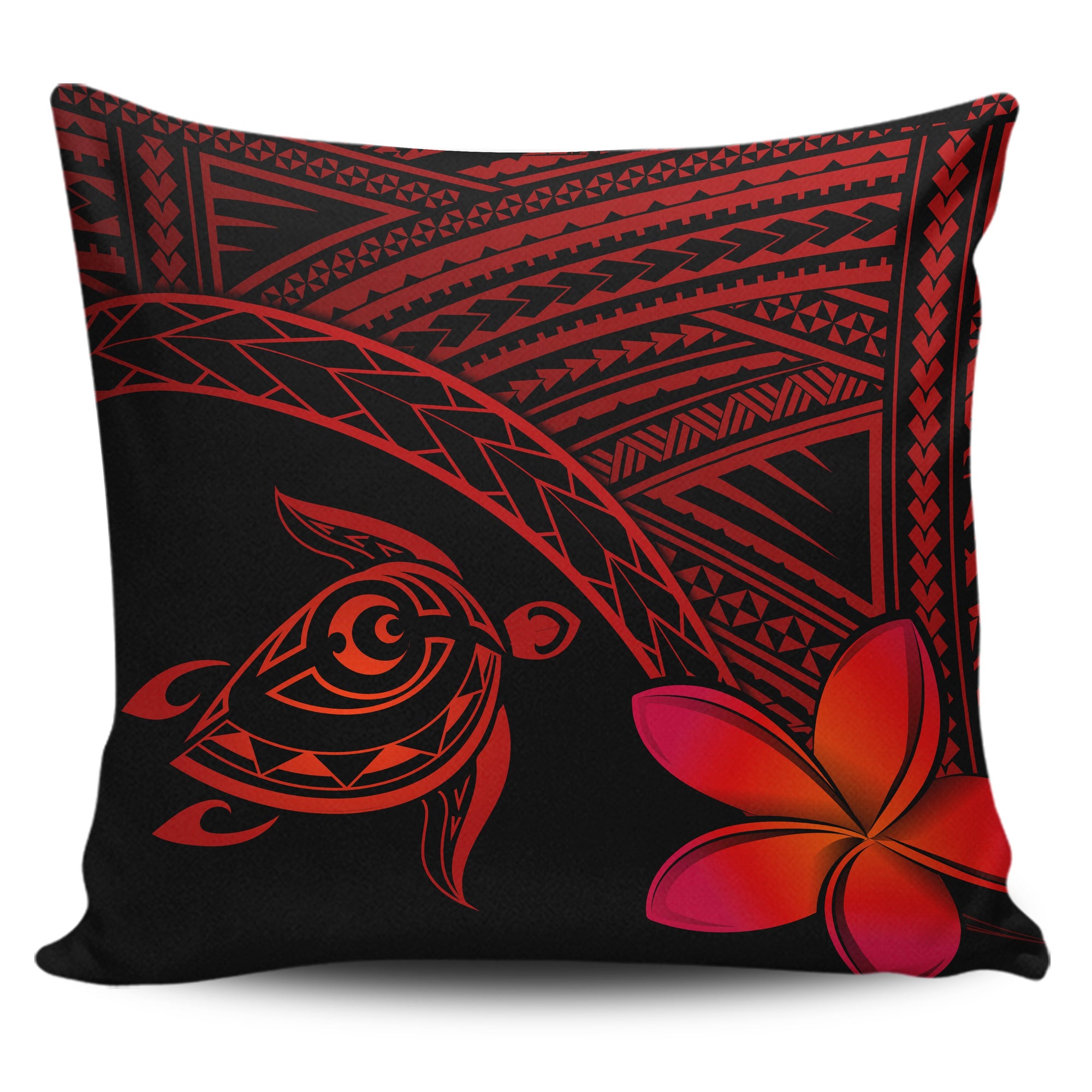 hawaiiPillow Cases - Hawaii Turtle Plumeria Red One Size 18"x18"(Twin Sides) Red - Polynesian Pride