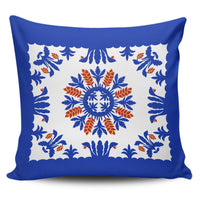 Hawaiian Quilt Heliconia Flowers Pillow Covers - AH One Size 18"x18 Blue - Polynesian Pride