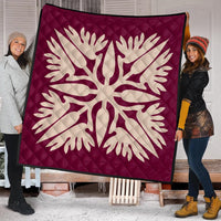 Hawaiian Royal Pattern Premium Quilt - Pink - A3 Style - AH - Polynesian Pride