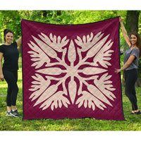 Hawaiian Royal Pattern Premium Quilt - Pink - A3 Style - AH Pink - Polynesian Pride