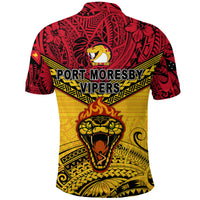 Papua New Guinea Port Moresby Vipers Polo Shirt Rugby Original Style Red LT8 - Polynesian Pride